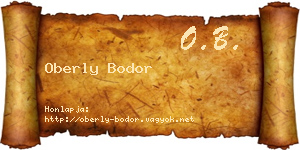 Oberly Bodor névjegykártya